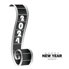 Vector illustration New Year 2024 in retro film style Template