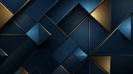 Abstract blue and gold luxury geometric with hi tech - obrazy, fototapety, plakaty