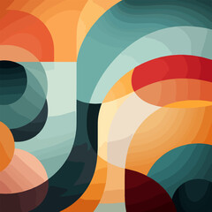 Abstract colorful blue, teal and orange shapes for background flat design