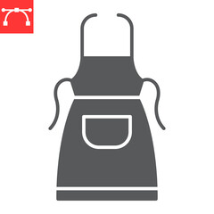 Apron glyph icon, kitchen and housewife, apron vector icon, vector graphics, editable stroke solid sign, eps 10.