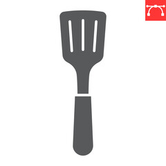 Slotted turner glyph icon, kitchen and kitchenware, slotted spatula vector icon, vector graphics, editable stroke solid sign, eps 10