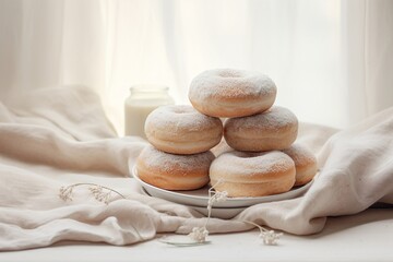 Donuts resting on a tray table
