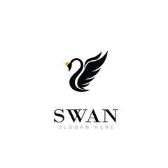 swan logo anime design symbol beauty business natural