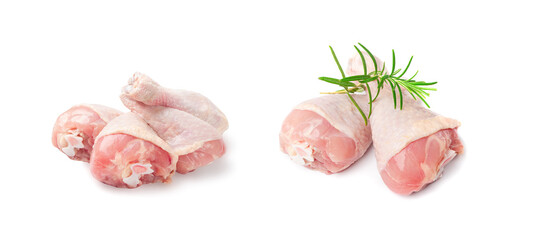 Raw Chicken Drumsticks Isolated, Uncooked Poultry Legs, Fresh Hen Meat, Fresh Chicken Drumstick