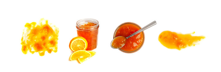 Orange Jam, Apricot Marmalade, Fruit Jelly Fruity Confiture, Yellow Red Syrup, Mango Sauce