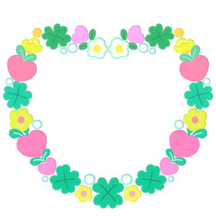 Heart frame. Valentine's day, special day decoration , Template for post in Social Network , or your create. pastel color.