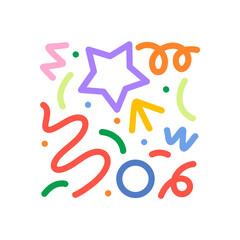 Fun colorful line doodle for children or party celebration 