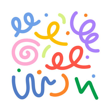Fun colorful line doodle for children or party celebration 