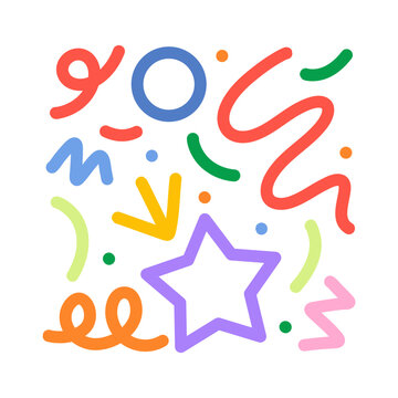 Fun colorful line doodle for children or party celebration 