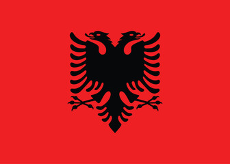 Flag Of Albania, Albania flag vector illustration, National flag of Albania, National symbol of Albania for perfect design,