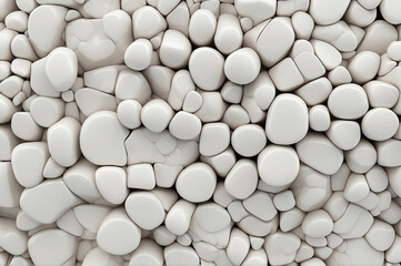 Abstract background, texture of white smooth stones.