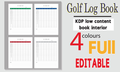 Golf Tournament Scorecard and logbook.