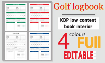 Golf Tournament Scorecard and logbook.
