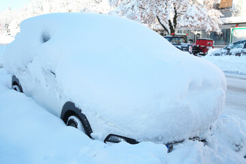 Car under snowdrift
