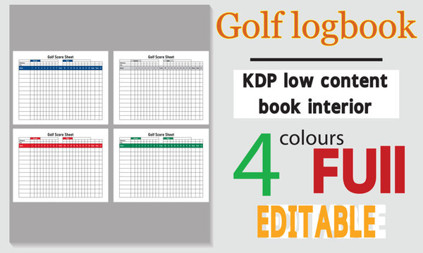 Golf Tournament Scorecard and logbook.