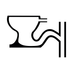 The S-bend trap in the toilet structure. Waste water treatment.