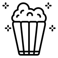 popcorn icon, line icon style
