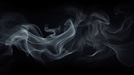Fototapeta premium dynamic black smoke swirls on isolated background - atmospheric abstract vapor for artistic design and visual impact
