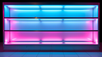 Fototapeta premium product display background with light frame. 3d podium for your product. Generative AI