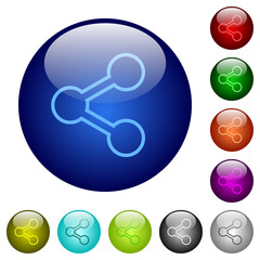 Share outline color glass buttons