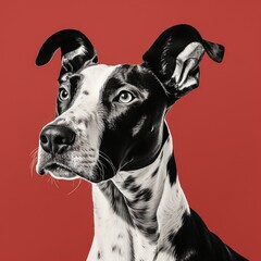 a vintage black and white dog portrait with a touch of nostalgia