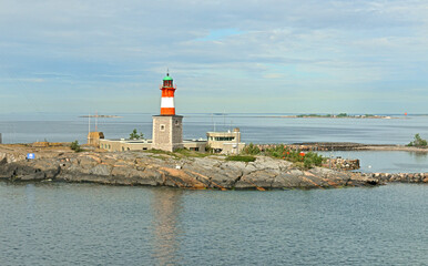 Lighthouse on Harmaja Island in Helsinki Archipelago in summer, Finland