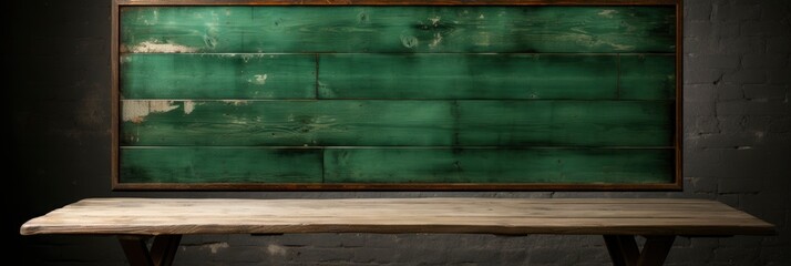 Green School Board White Wooden Table , Banner Image For Website, Background, Desktop Wallpaper