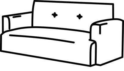 Black and white sofa illustration 