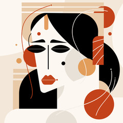 Geometric Illustration of female face 