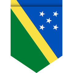 Solomon Islands flag or pennant isolated on white background. Pennant flag icon.