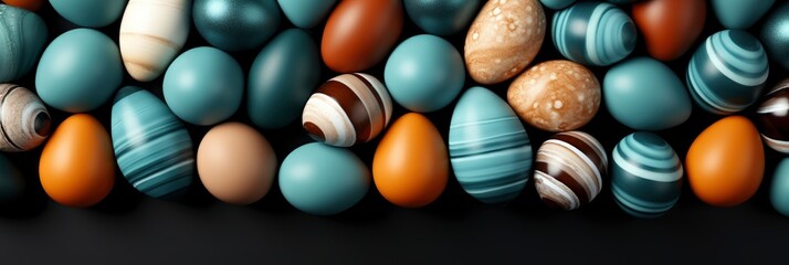 Decoration Design Blue Easter Eggs Lie , Banner Image For Website, Background, Desktop Wallpaper