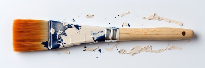Dirty Old Paint Brush Lying , Banner Image For Website, Background, Desktop Wallpaper