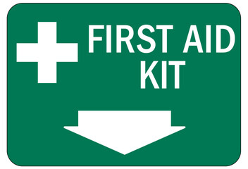 First aid kit sign and labels