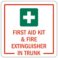 First aid kit sign and labels