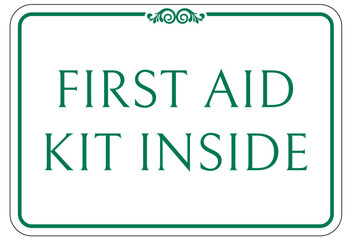 First aid kit sign and labels