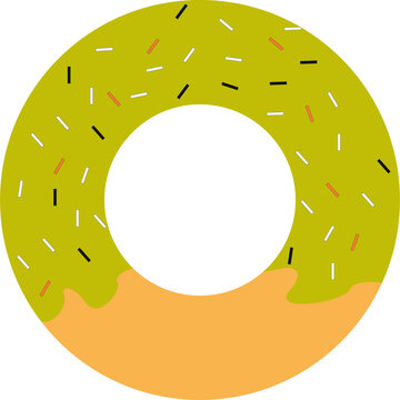 green donut with sprinkles clip art preview