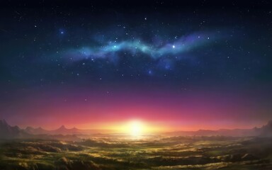 Fototapeta na wymiar night sky landscape background
