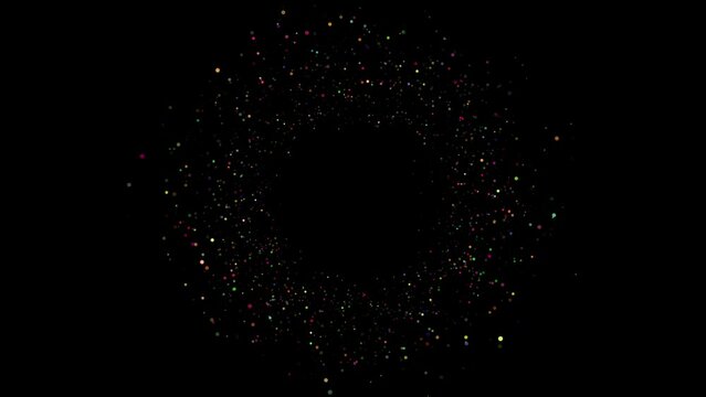 A Christmas star moving on an oval trajectory and leaving behind a plume of stardust