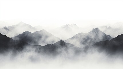 Foggy landscape in the Romanian Carpathians. AI generated image