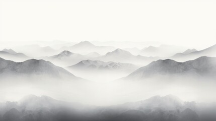 Foggy landscape in the Romanian Carpathians. AI generated image - obrazy, fototapety, plakaty
