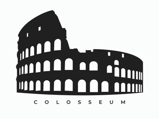 Naklejka premium Colosseum building silhouette illustration