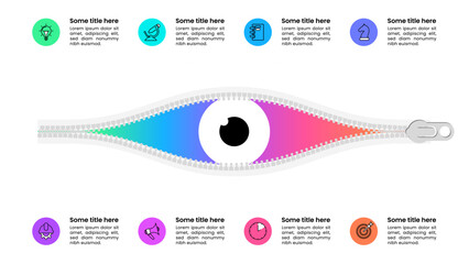 Infographic template. Eye with 8 steps and icons © kuliperko