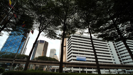 The streets of kuala lumpur, the capital of Malaysia.