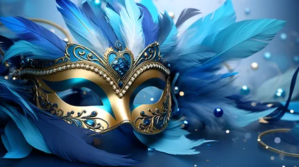 Fotobehang Venice carnival mask, fantasy, highly detailed Generative AI © Muhammad