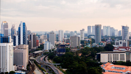 Panorama of the capital of Malaysia, Kuala Lumpur. Time lapse.