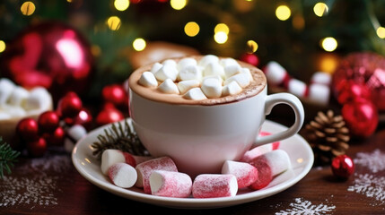 cocoa and marshmallows, a cozy addition to the Christmas table