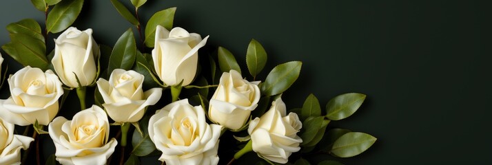 Beautiful Bunch Flowers Roses White Flovers , Banner Image For Website, Background, Desktop Wallpaper
