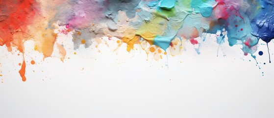 Blank canvas painted with tempera paints with copy space to place an advertisement sign. AI generative