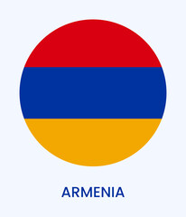 Flag Of Armenia, Armenia flag vector illustration, National flag of Armenia. National symbol of Armenia for perfect design, Armenia flag in circle.