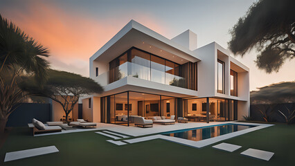 moderne weiße Villa